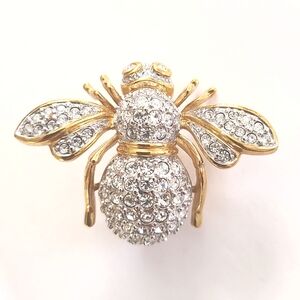 Rhinestone Bee Brooch Pin